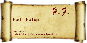 Hudi Fülöp névjegykártya